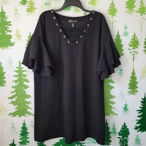 Love & Legend Caged V-Neckline Ruffled Sleeves.